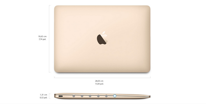 Dimensões do novo laptop são menores do que as dos antecessores (Foto: Divulgação/Apple)