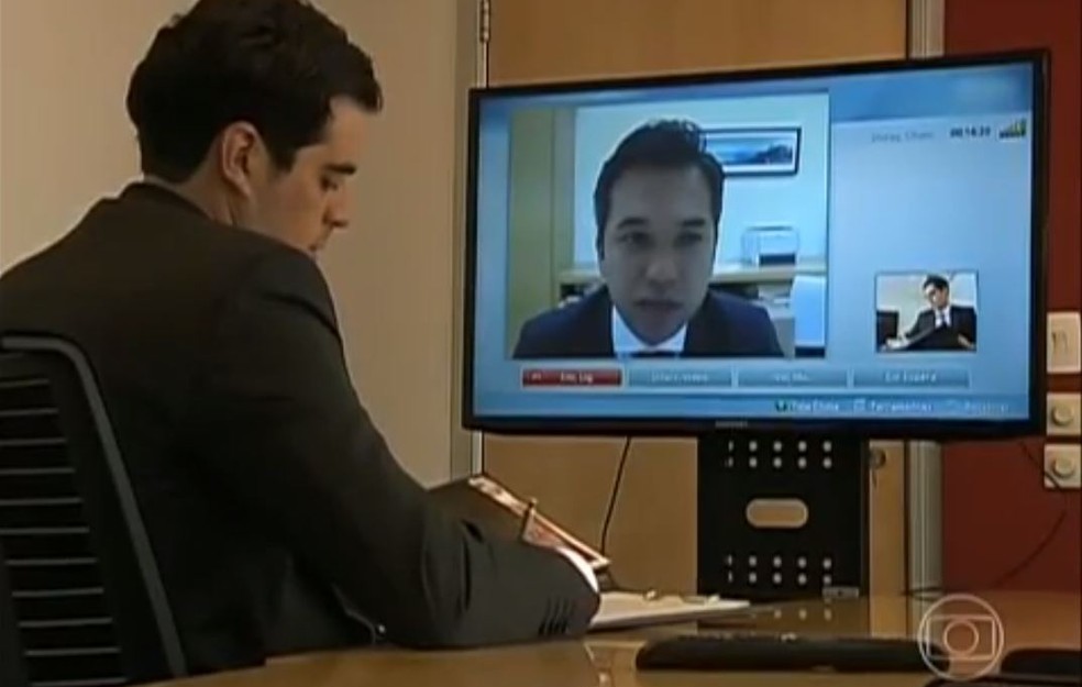 Videoentrevista se tornou rotina nos processos seletivos para vagas de emprego — Foto: Reprodução / TV Globo