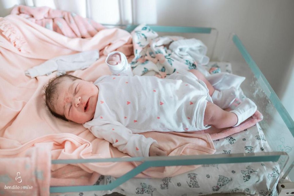 Maria Augusta nasceu em 12 de março, às 9h34 — Foto: Bendito Ventre