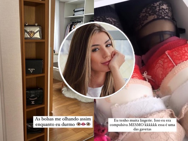 Maria Lina exibe coleção de bolsas de luxo e lingeries (Foto: Reprodução/Instagram)