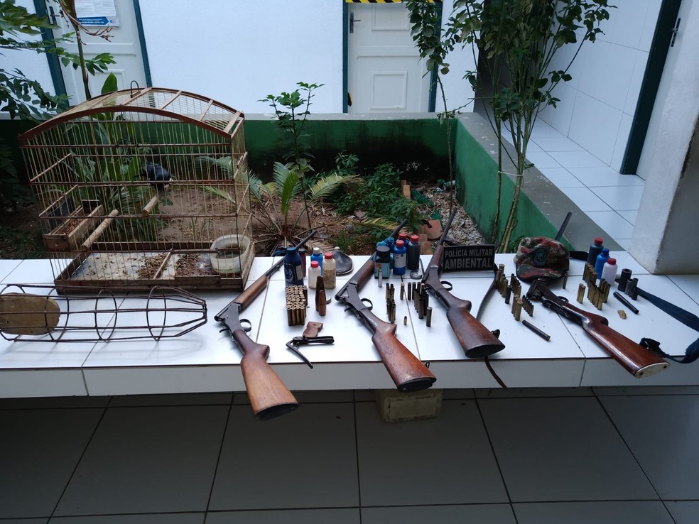 Polícia Militar realiza operação para combater a caça predatória no interior do Ceará — Foto: Divulgação/Polícia Militar