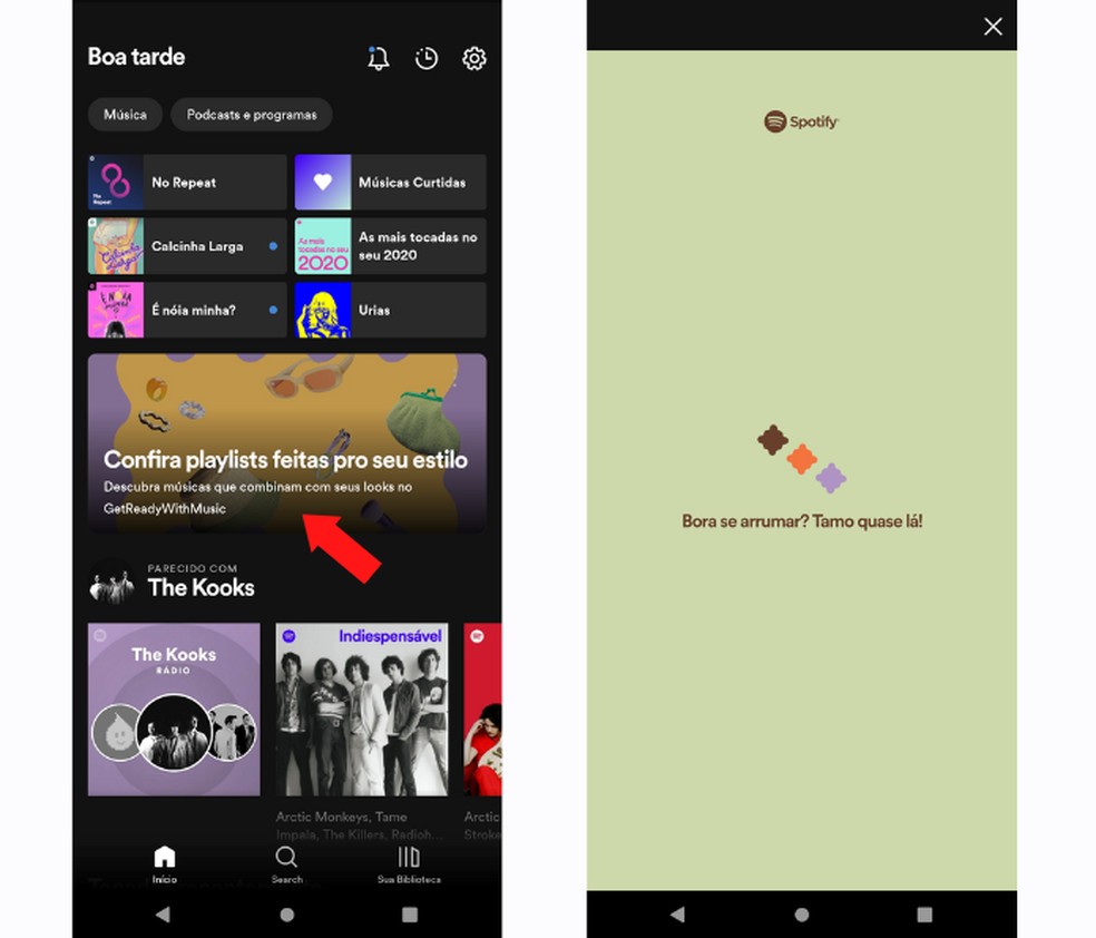 Nova ferramenta do Spotify já pode ser encontrada na página inicial do app — Foto: Reprodução/Mariana Tralback