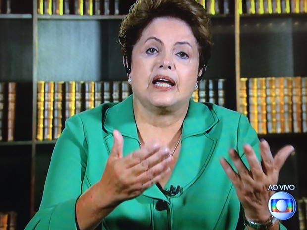 A presidente reeleita Dilma Rousseff, em entrevista ao Jornal Nacional (Foto: Reprodução)
