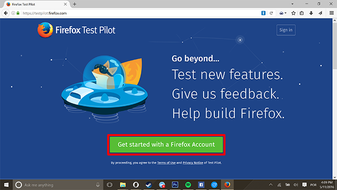 Firefox para Windows ganhou novo Test Pilot para testes de novas funções (Foto: Reprodução/Elson de Souza)