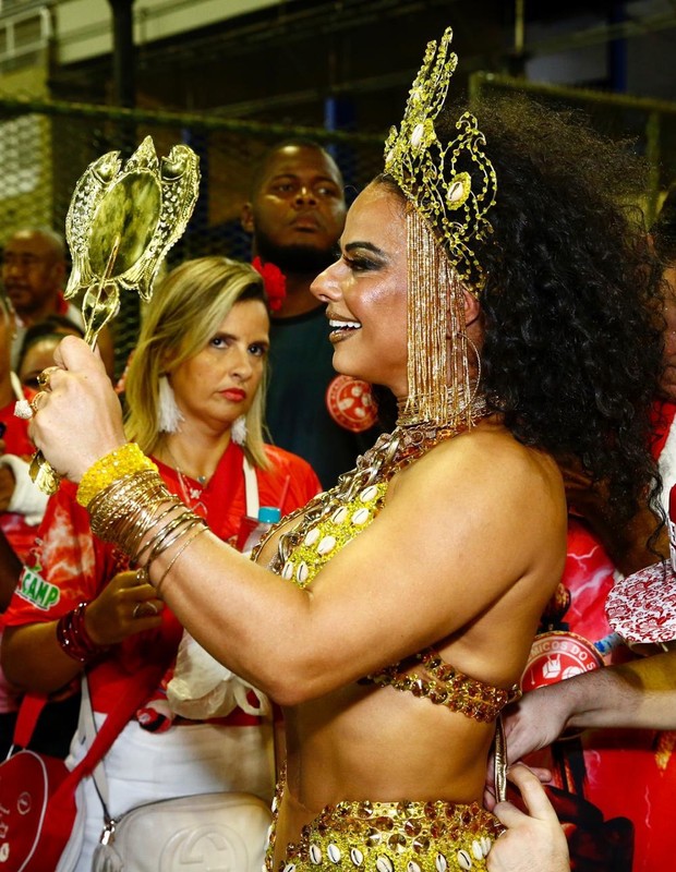 Viviane Araújo no ensaio técnico do Salgueiro na Sapucaí (Foto: Roberto Filho/Brazil News)