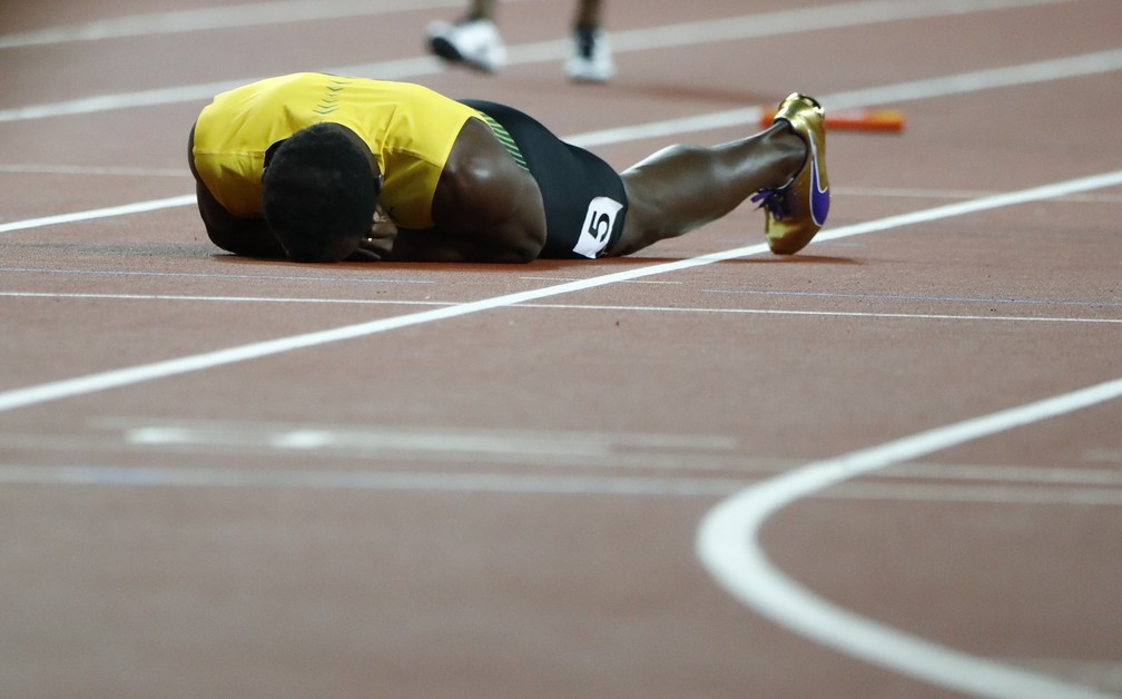 Usain Bolt Revezamento 4x100 Mundial de Londres (Foto: REUTERS/Lucy Nicholson)