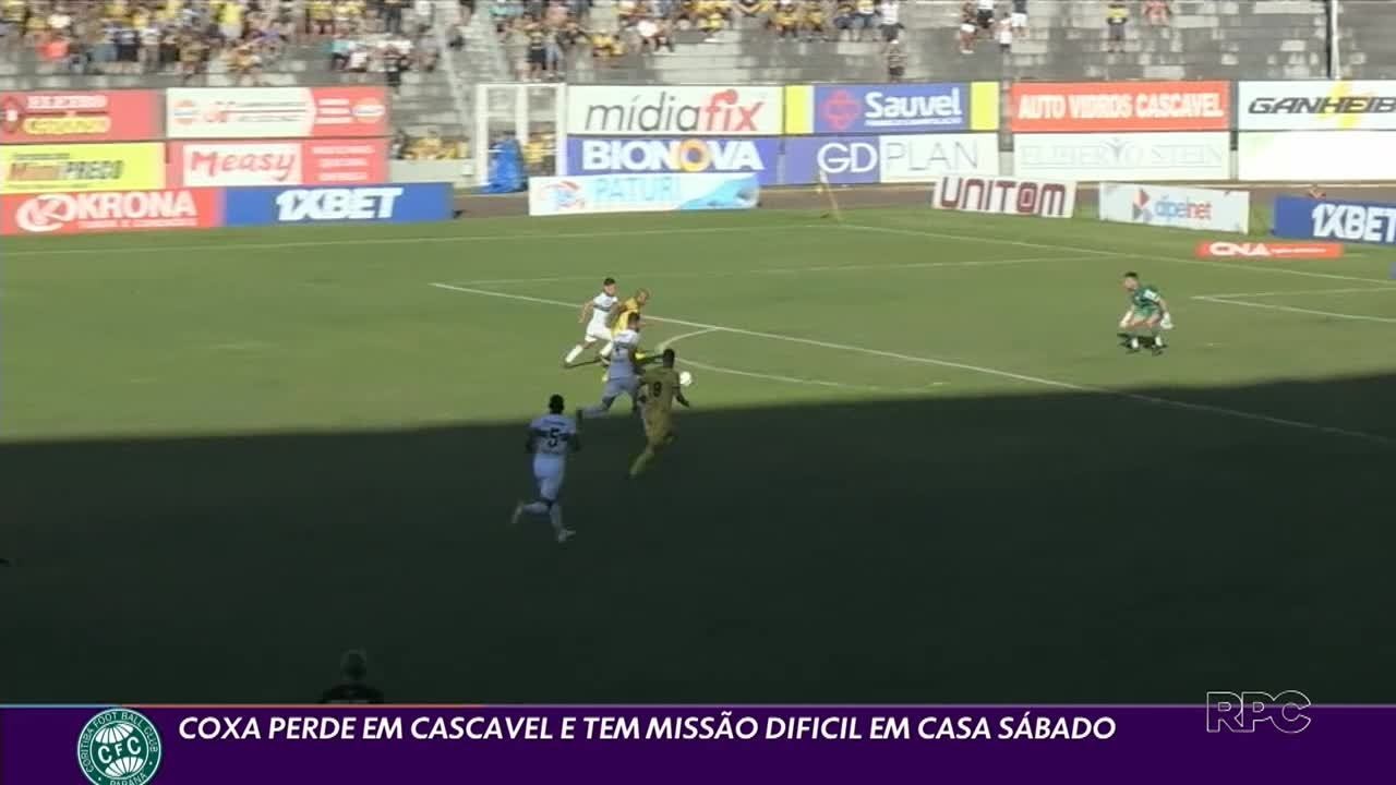 Cascavel vence o Coritiba por 3 a 1 e pode perder por até um gol de diferença