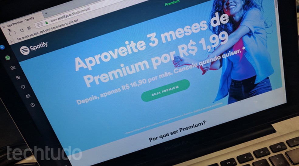 Spotify 'libera o premium' por R$ 1,99 na Black Friday 2017 (Foto: Melissa Cruz Cossetti / TechTudo)