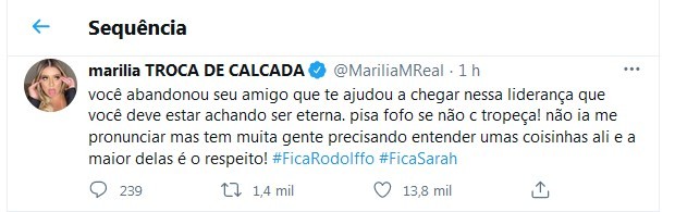 Marilia Mendonça manda recado para Nego Di (Foto: Reprodução/Twitter)