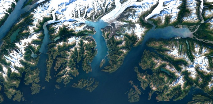 Imagem do Alaska registrada pelo satélite Landsat 8 (Foto: Divulgação/Google)