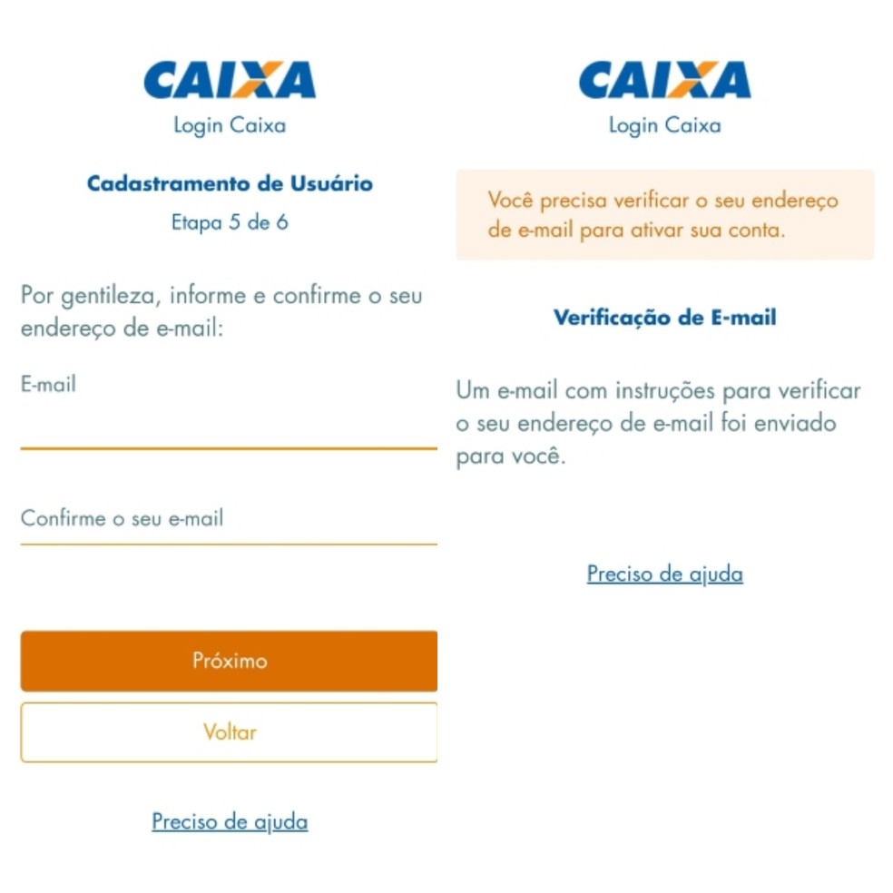 É preciso fazer verificação no endereço de e-mail cadastrado no Caixa Trabalhador — Foto: Reprodução/Gisele Souza