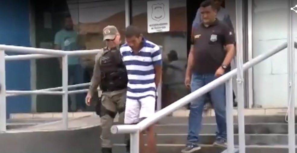 Suspeito de onda de assaltos é preso e reconhecido por cinco vítimas em Floriano — Foto: TV Clube