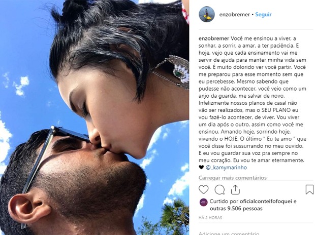 Namorado de Kamylle Marinho presta homenagem (Foto: Reprodução/Instagram)