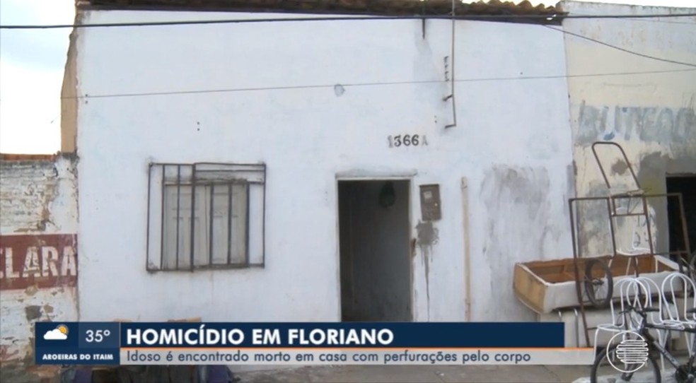 Idoso é encontrado morto com perfurações dentro de casa em Floriano, Sul do Piauí — Foto: Reprodução/TV Clube