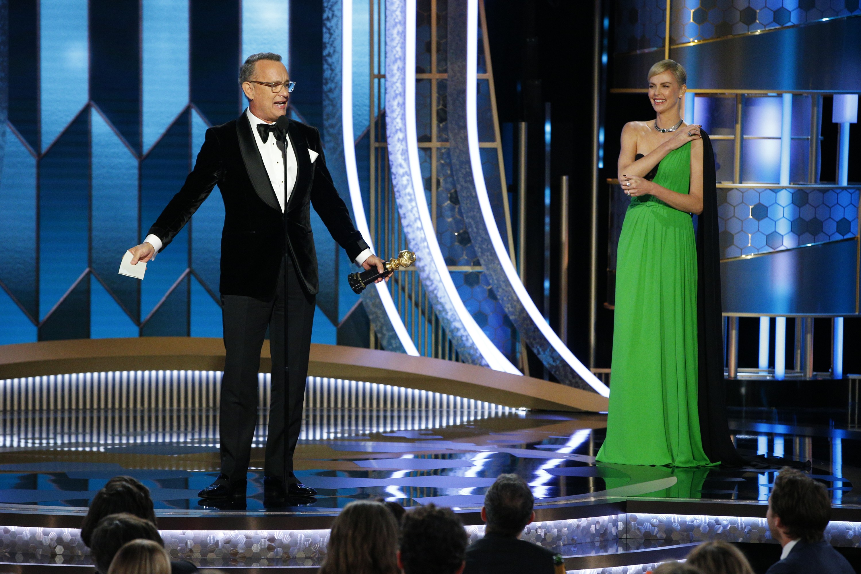 Tom Hanks discursa após ser homenageado no Globo de Ouro 2020 (Foto: Getty Images)