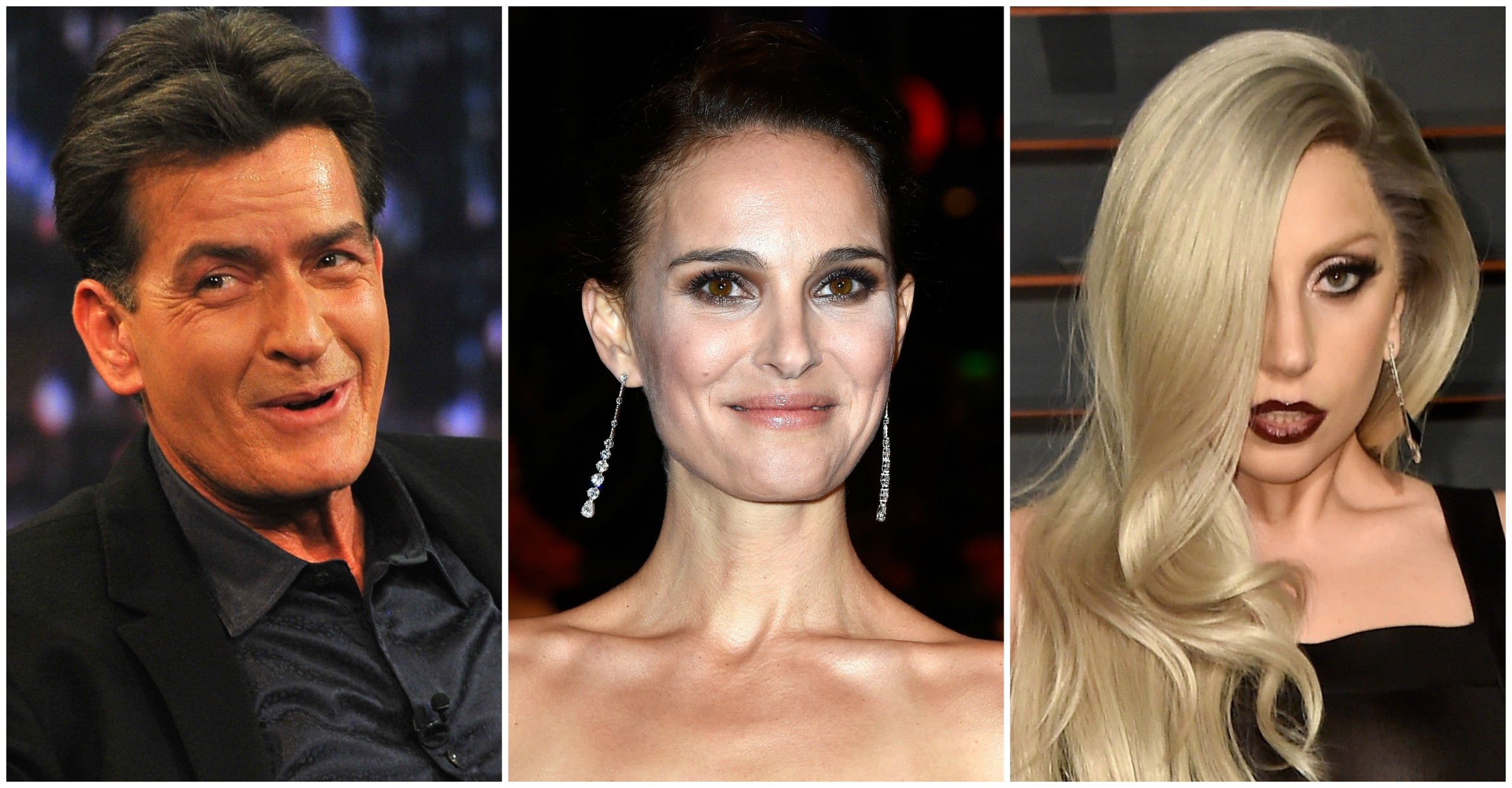 Charlie Sheen, Natalie Portman e Lady Gaga, na verdade, têm outros nomes. (Foto: Getty Images)