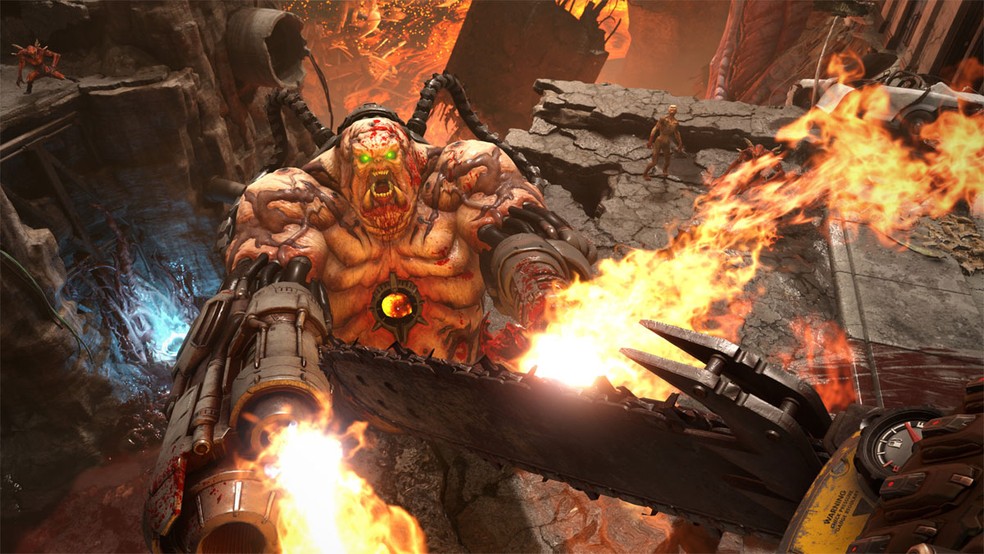 Doom Eternal traz ação intensa contra demônios do inferno a uma taxa de quadros de 60 FPS — Foto: Reprodução/Steam