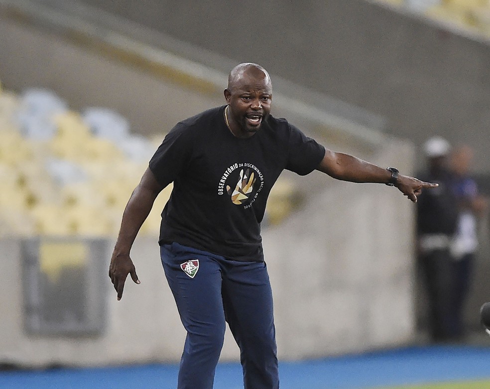 Marcão, técnico do Fluminense, durante jogo com o Bahia — Foto: André Durão / GloboEsporte.com