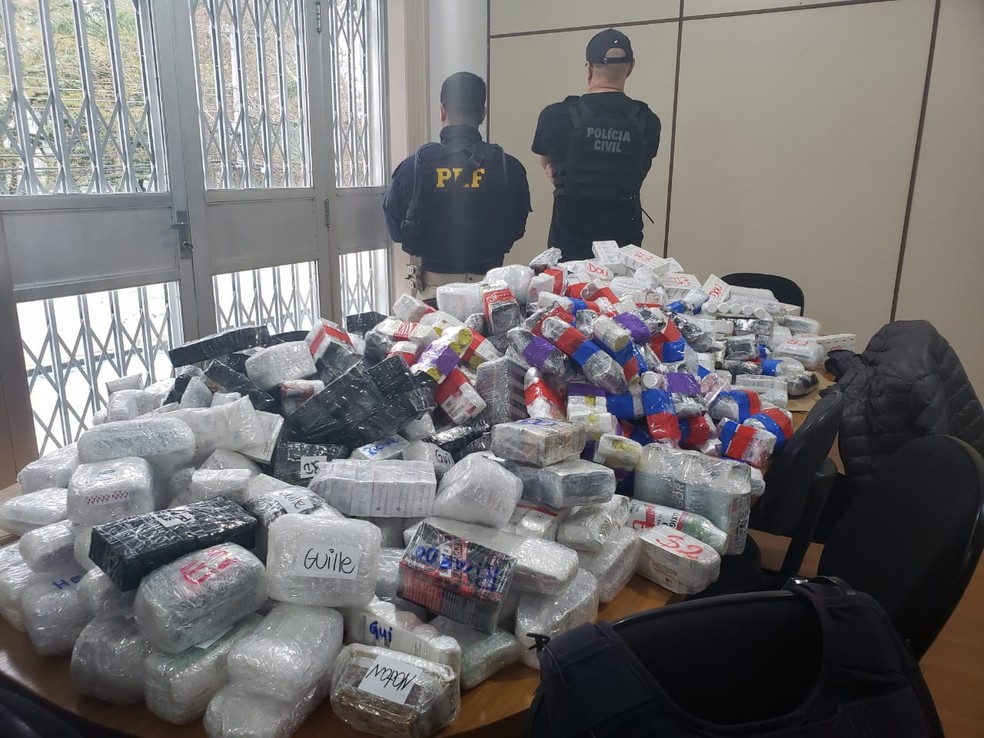 Anabolizantes e produtos terapêuticos sem autorização da Anvisa foram apreendidos com policial — Foto: PRF/Divulgação