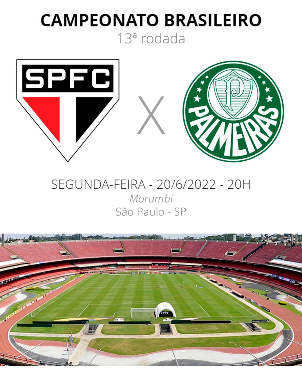 Ficha São Paulo x Palmeiras Brasileirão — Foto: ge