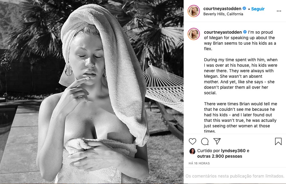O post de Courtney Stodden em apoio a Megan Fox (Foto: Instagram)