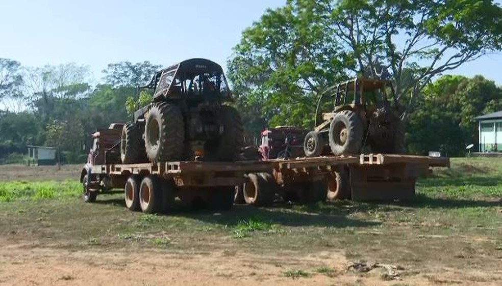Em operação, Ibama detecta envolvimento de índios na extração e venda de madeira ilegal na Ponta do Abunã (Foto: Reprodução/Rede Amazônica Acre )