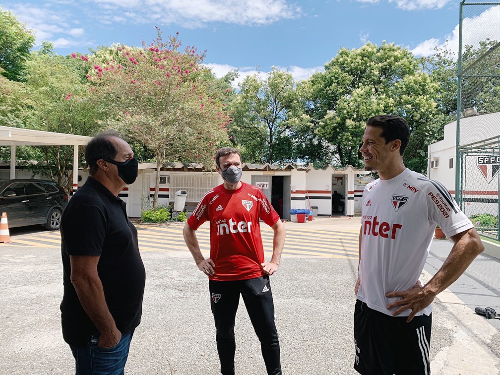 Muricy e Hernanes no CT do São Paulo — Foto: Divulgação São Paulo