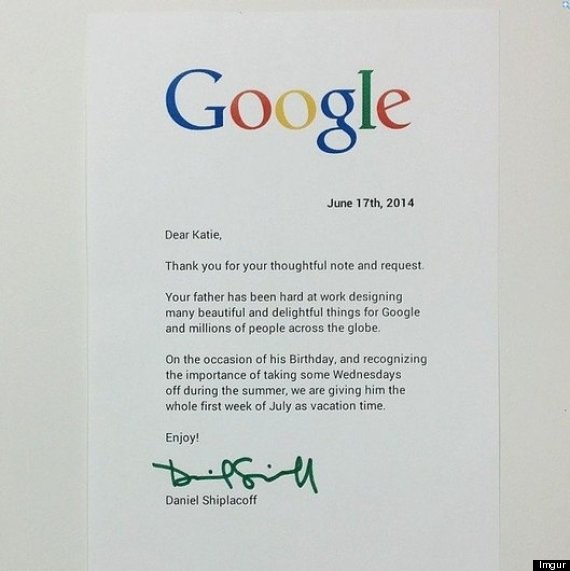 Resposta do Google à carta de Katie (Foto: Reprodução / Imgur)