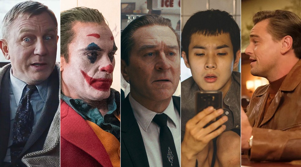'Entre facas e segredos', 'Coringa', 'O Irlandês', 'Parasita' e 'Era uma vez em Hollywood' estão entre os melhores filmes de 2020 para o Sindicato dos Produtores da América — Foto: Divulgação