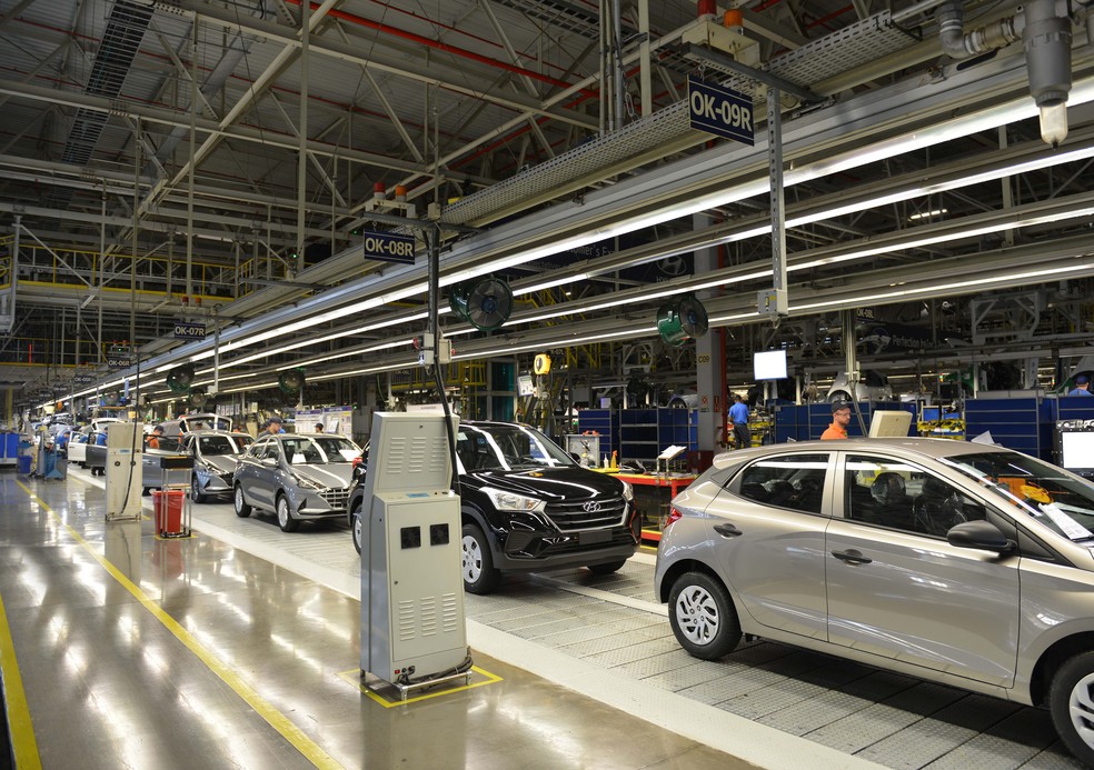 Produção de veículos na fábrica da Hyundai, em Piracicaba (SP) — Foto: Divulgação/Hyundai