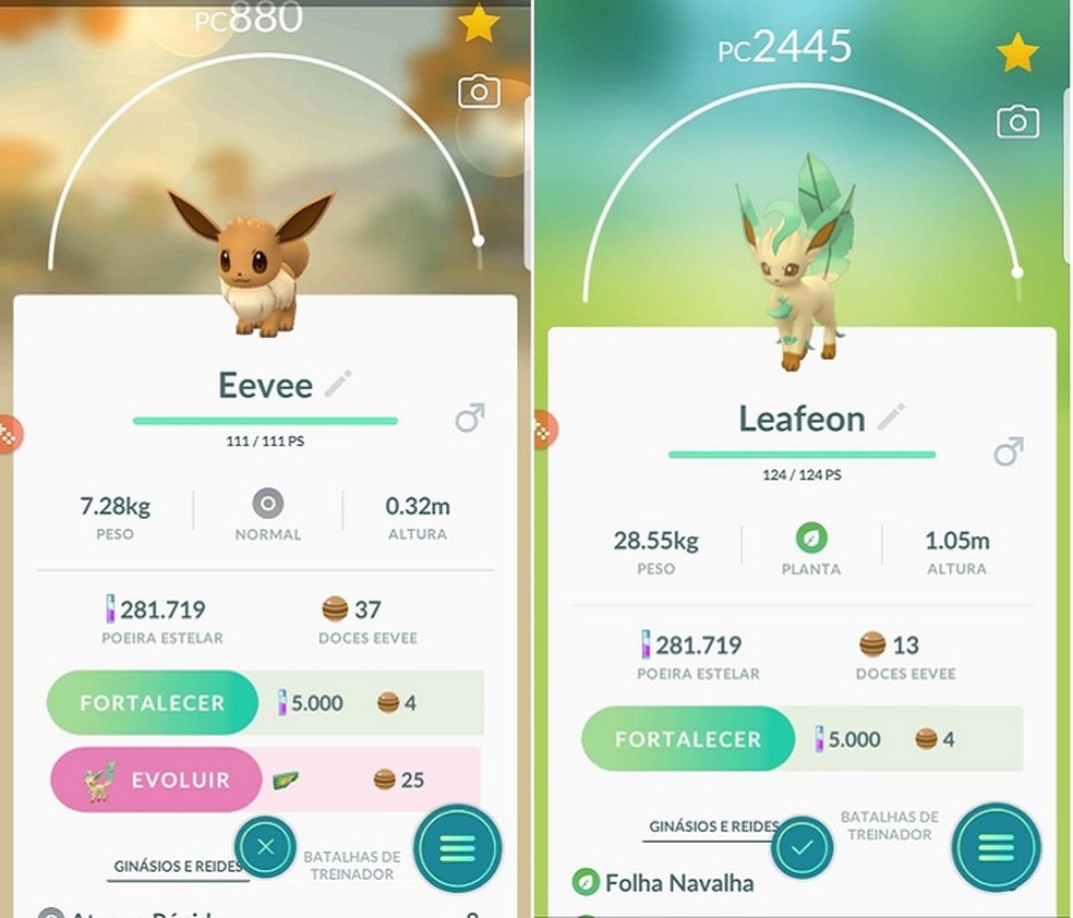 Como Evoluir Eevee Para Leafeon Em Pokemon Go Jogos De Aventura Techtudo Aprenda a evoluir seu evee em pokemon go com o truque do nome para evoluir e uma tabela explicando tudo. como evoluir eevee para leafeon em