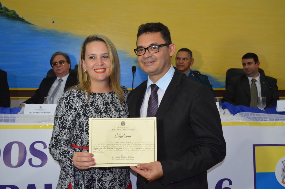 Vereador Reginaldo Campos durante diplomação em 2016, na Câmara (Foto: Adonias Silva/G1)