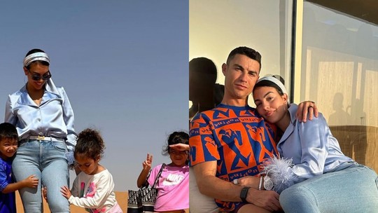 Georgina Rodríguez mostra passeio pelo deserto com os filhos e Cristiano Ronaldo