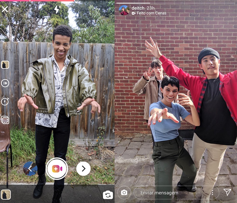 Cenas, do Instagram Stories, permite gravar clipes curtos — Foto: Divulgação/Instagram