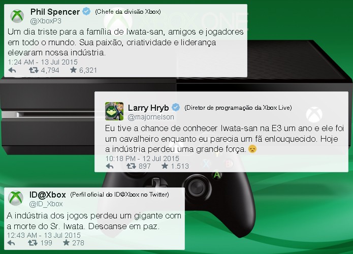 Executivos da Microsoft também comentaram o falecimento do Presidente da Nintendo (Foto: Reprodução/Rafael Monteiro)