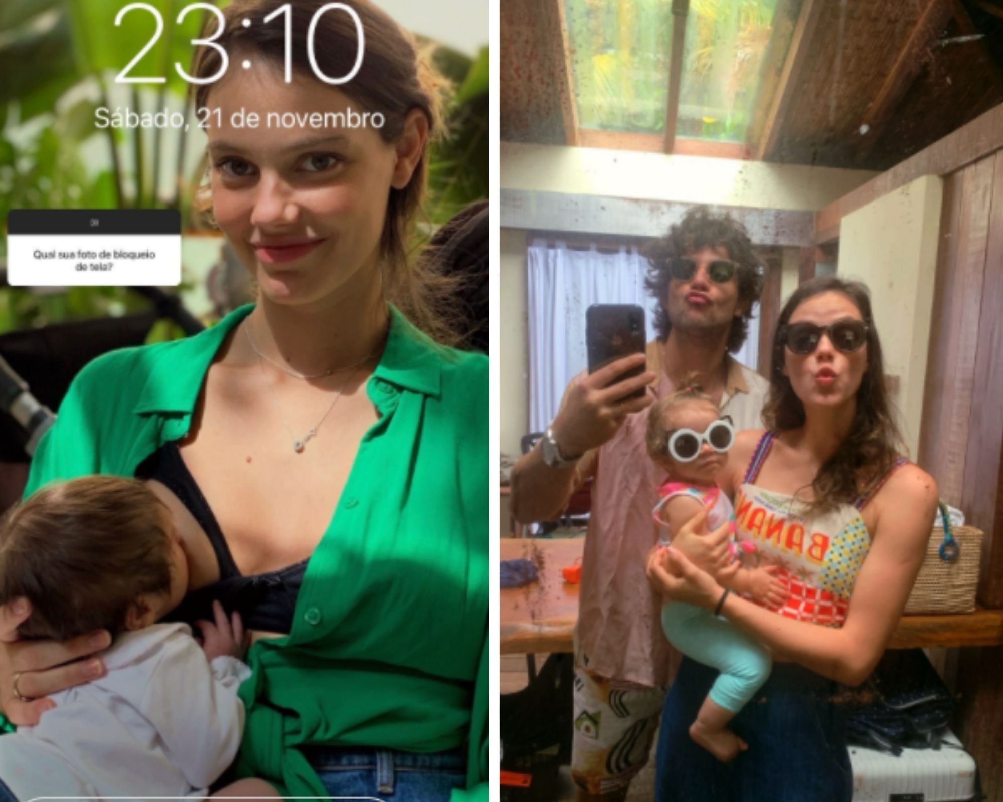 Chay Suede mostra proteção de tela do celular e compartlha foto estilosa com a família na Bahia (Foto: Reprodução/Instagram)