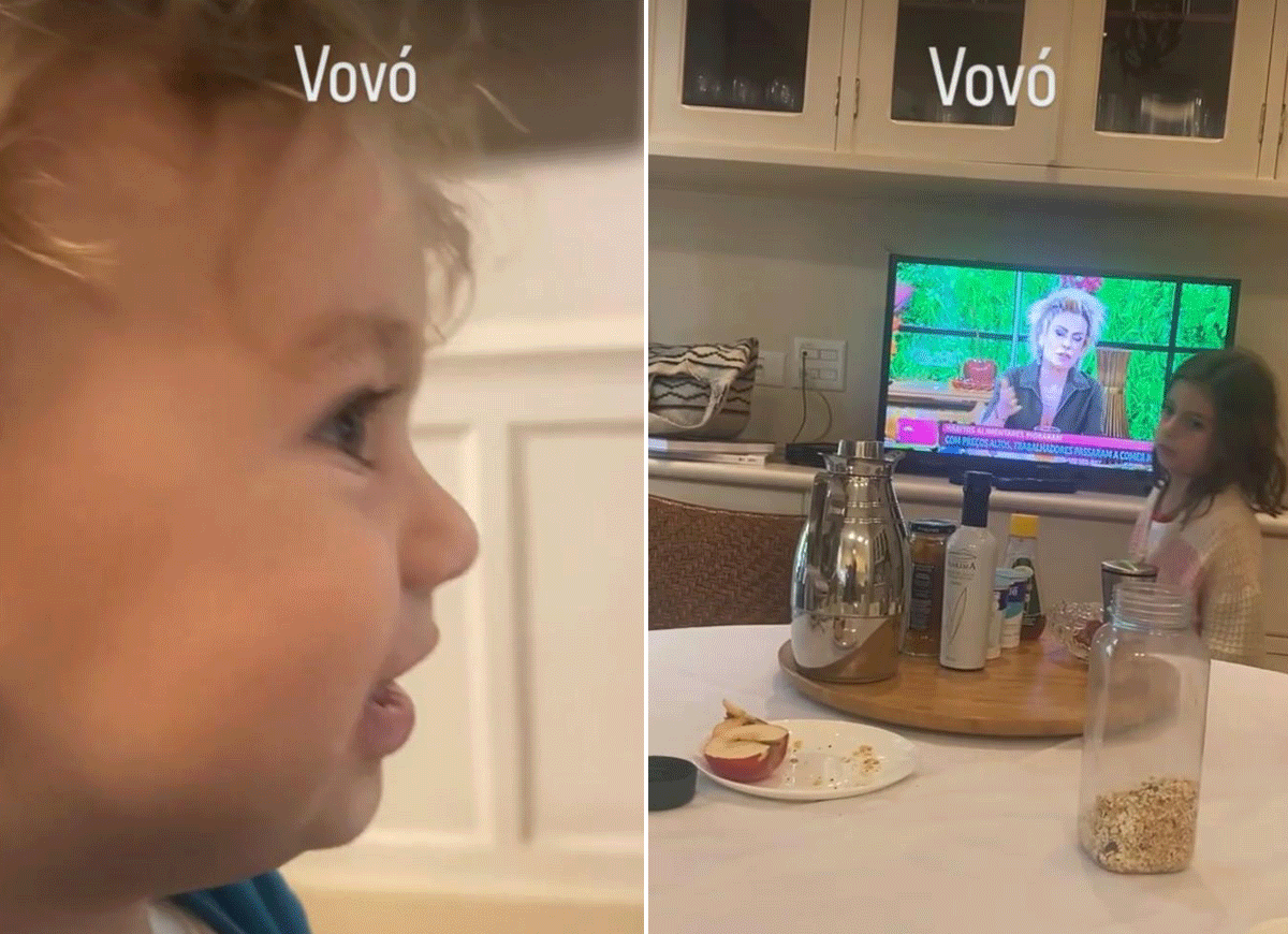 Genro de Ana Maria Braga mostra a reação do filho vendo a avó na TV (Foto: Reprodução/Instagram)