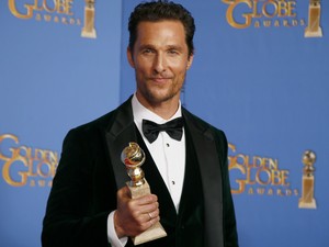 Matthew McConaughey vence o prêmio de melhor ator dramático por &#39;Clube de compras Dallas&#39; no 71º Globo de Ouro, que acontece neste domingo (12), em Los Angeles. (Foto: REUTERS/Lucy Nicholson)