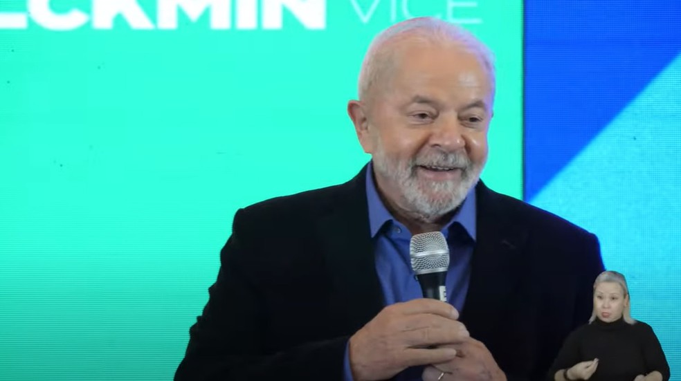 Ex-presidente Lula (PT) durante ato em São Paulo — Foto: Reprodução
