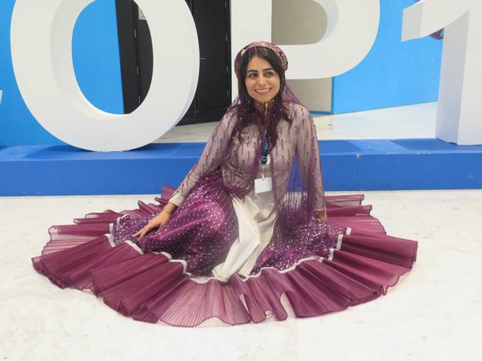 Ghanimat Azhdari, estudante de doutorado — Foto: Reprodução/Twitter ICCA Consortium