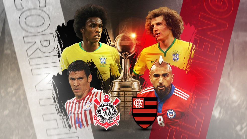 Elencos de Corinthians e Flamengo somam quase 700 jogos por seleções — Foto: ge