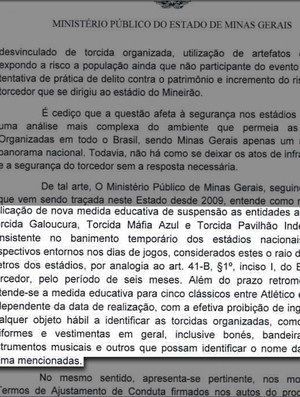 Ata Ministério Publico de Minas Gerais - Torcidas (Foto: Reprodução )