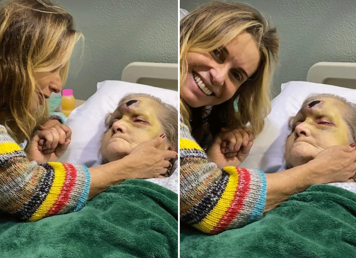 Paula Burlamaqui visita a mãe em hospital (Foto: Reprodução/Instagram)