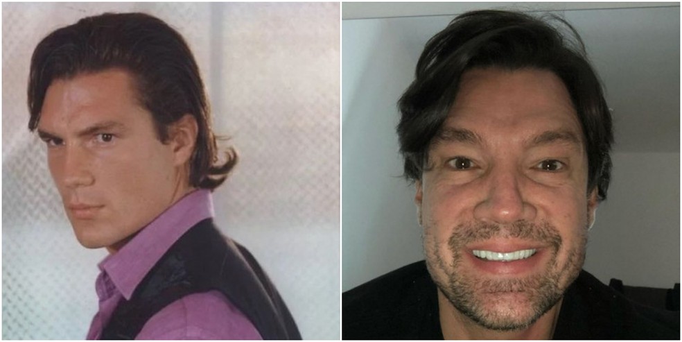 Ricardo Macchi como o cigano Igor e hoje — Foto: Globo; Reprodução/Instagram