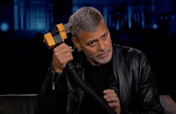George Clooney em participação no Jimmy Kimmel Live! (Foto: Reprodução)