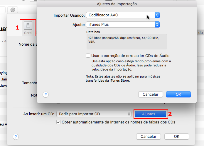 Modificando os ajustes de importação do iTunes (Foto: Reprodução/Edivaldo Brito)