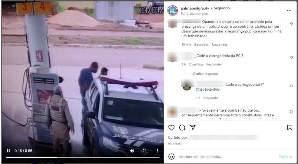 Caso de agressão revoltou internautas — Foto: Reprodução/Instagram