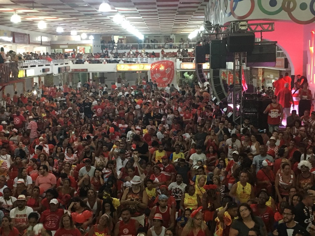 Salgueirenses lamentam segunda nota 9.9 em samba-enredo, quando estavam empatados em primeiro lugar com a Beija-Flor (Foto: Patrícia Teixeira/G1)
