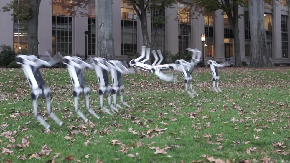 Os 'indestrutíveis' robôs do MIT capazes de dar saltos mortais e jogar futebol — Foto: BBC