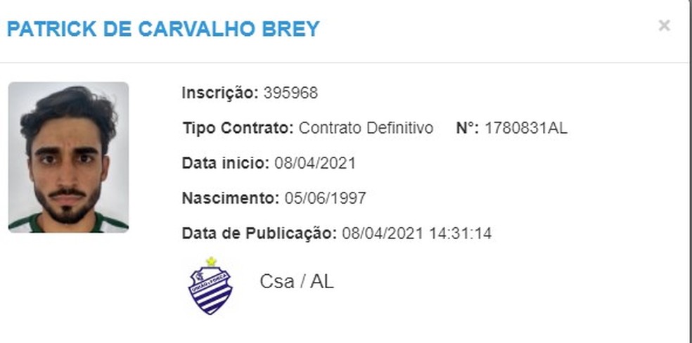 Patrick Brey teve o nome publicado no BID — Foto: Divulgação/CBF